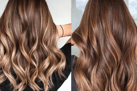 balyage vs highlights side by side